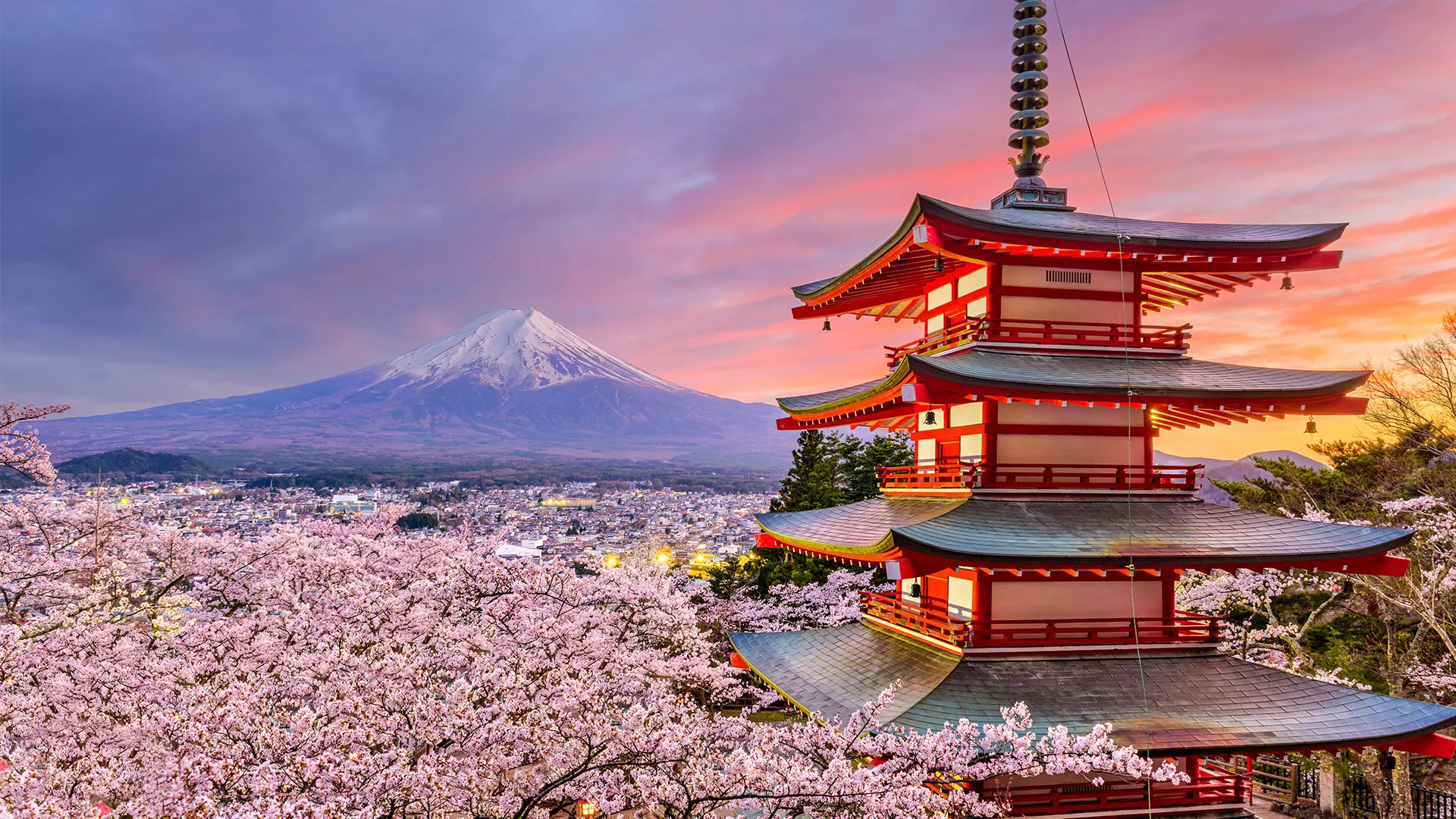 Vue du mont fuji depuis la pagode Chureito